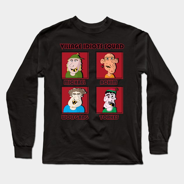 Comic Shirt Village Idiots Squad Friends 1 ENG Long Sleeve T-Shirt by KAOZ